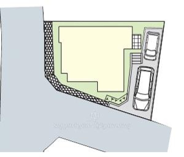 区画図:日当たりが良く開放感のある角地です。 2方向から光や風を取り込める、明るく快適な住まいが実現しました！