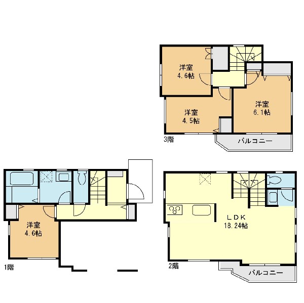 間取り:６号棟間取図