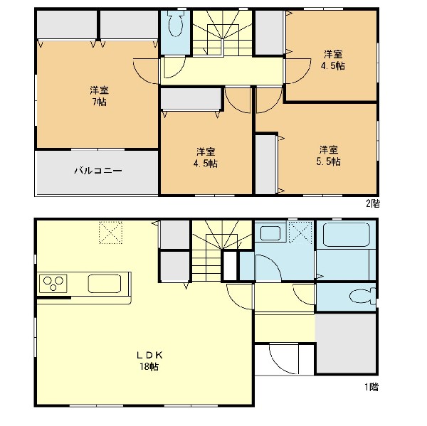 間取り:A号棟間取図