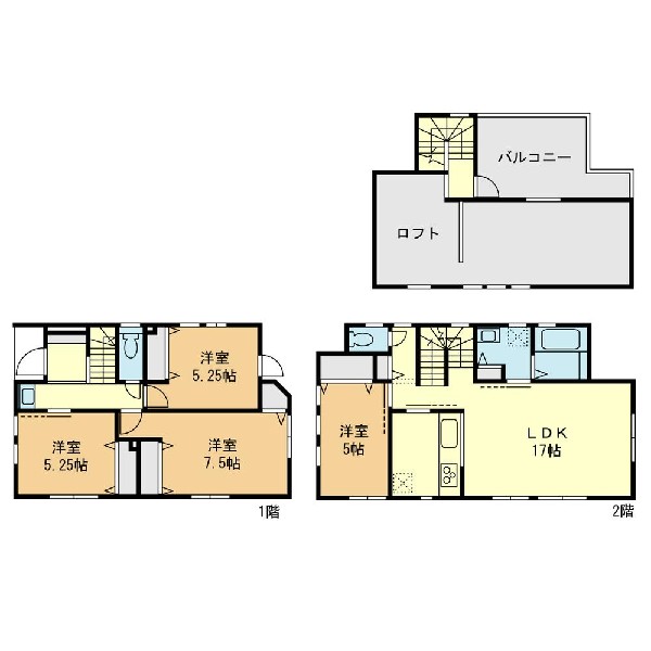 間取り:A号棟間取図