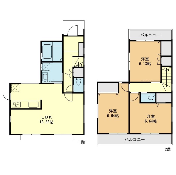 間取り:価格4380万円、3LDK、土地面積108.24m2、建物面積85.29m2