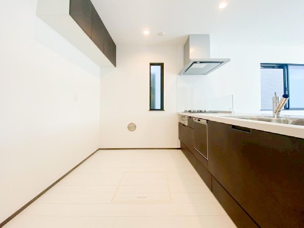 背面が広くなっていて、収納や調理家電を置けるスペースになっているので、ご夫婦でお料理を楽しめそうです。