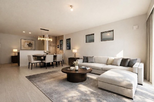 家族と過ごす時間を大切にしたい方にぴったりのゆとりある住空間です。（本画像はCGで作成しており、実際に現地に家具はおかれておりません。また価格に家具は含まれておりません。）