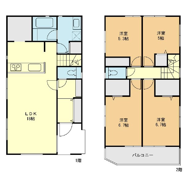 間取り:1号棟間取図