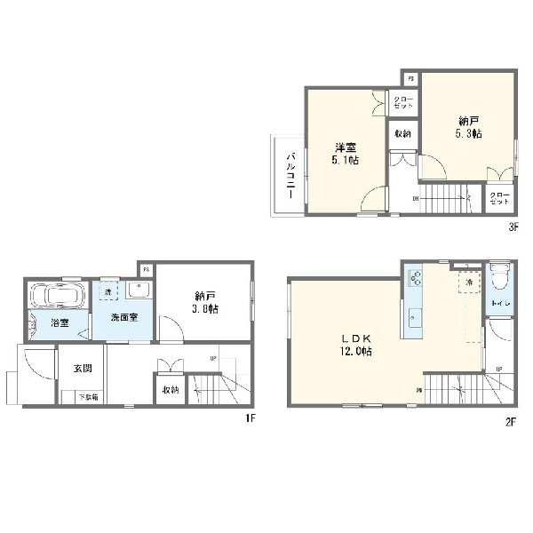 間取り:A号棟間取図