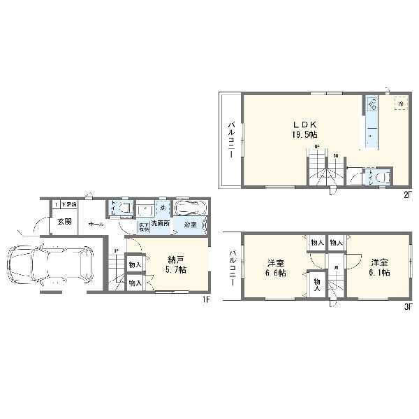 間取り:2号棟間取図