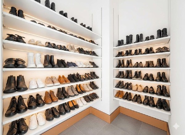 使いやすいシューズインクロークを設置。収納イメージはAI合成によるもので、実際の収納量は現地でご確認ください。※本画像はAIにより家具・小物を合成したイメージです。実際の室内には含まれません。