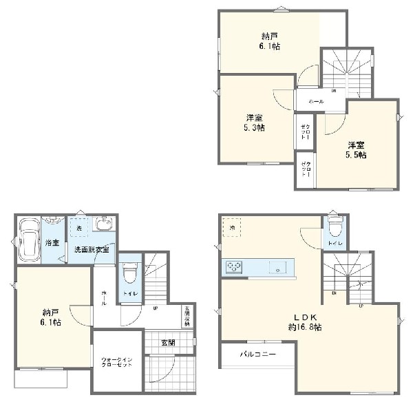 間取り:B号棟間取図
