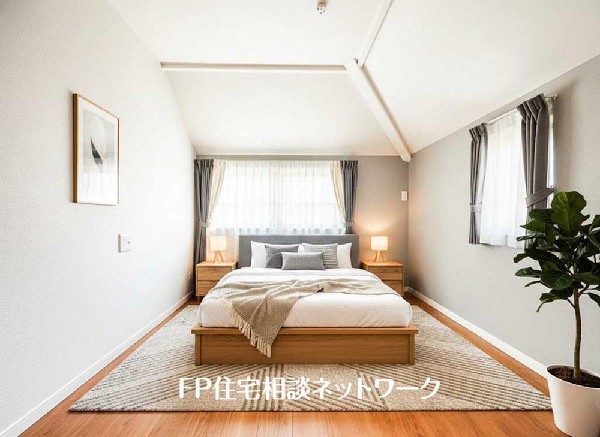 光が取り込みやすい2面採光の居室。日当たり良好です。（本画像はCGで作成しており、実際に現地に家具・家電はおかれておりません。また価格には含まれておりません）