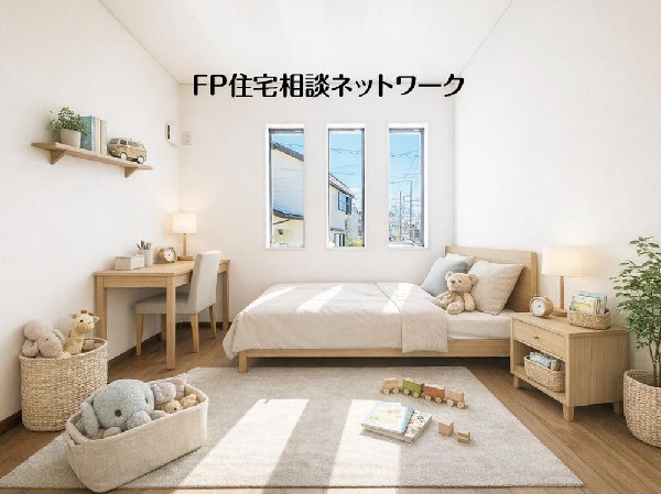 自然光が入る明るい子供部屋。シンプルな内装で将来のレイアウト変更も自在です。（本画像はCGで作成しており、実際に現地に家具・家電はおかれておりません。また価格には含まれておりません）