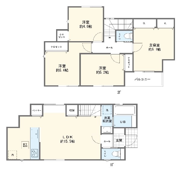間取り:1号棟間取図