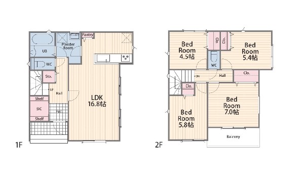 間取り:2号棟間取図