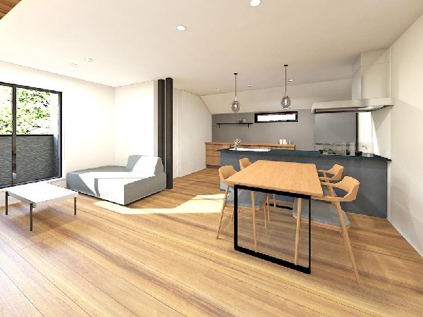 家族の日常が刻まれる大切な空間。窓からのあたたかな光が家族団らんに花を添える。