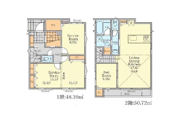 間取り:1号棟間取図