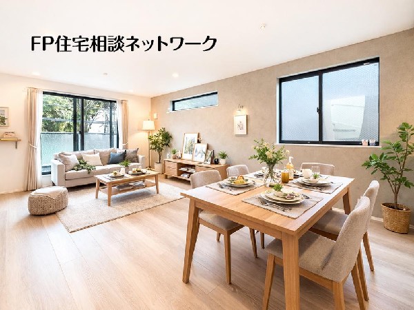 17帖超えの家族だんらんのリビング。家具の配置がしやすい広さが確保されております。（本画像はCGで作成しており、実際に現地に家具・家電はおかれておりません。また価格に家具・家電は含まれておりません）