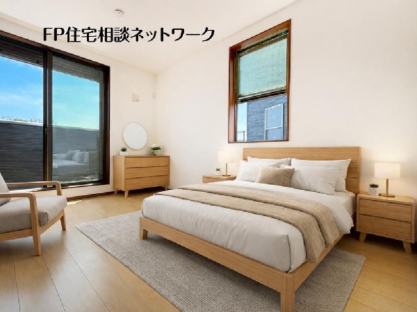 光が取り込みやすい2面採光の居室。日当たり良好です。（本画像はCGで作成しており、実際に現地に家具・家電はおかれておりません。また価格には含まれておりません）