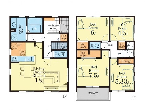間取り:2号棟間取図