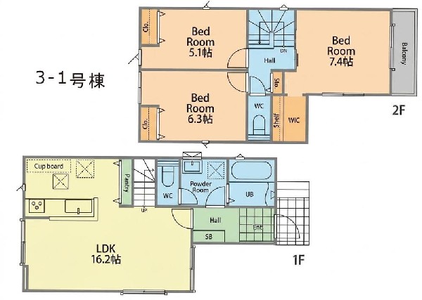 間取り:3-1号棟間取図