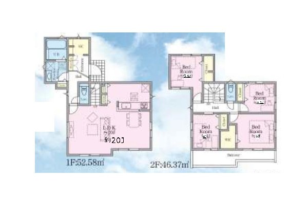 間取り:1号棟間取図