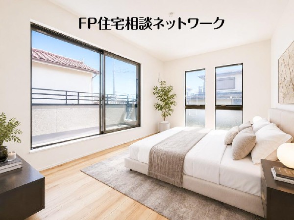 寝室は常に明るく、気持ちの良い毎朝を迎えられます。（本画像はCGで作成しており、実際に現地に家具はおかれておりません。また価格に家具は含まれておりません。）