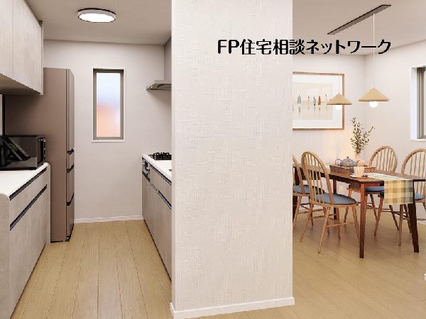 対面式のカウンターキッチンは、出来上がったお料理をカウンターに並べてお子様が運ぶなど、お手伝いの時間も増えそうですね！家族と会話をしながら料理を楽しめ一体感を感じられるキッチン。