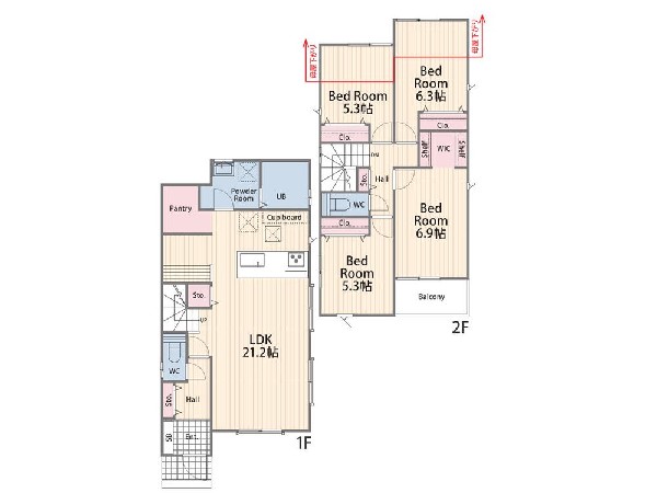 間取り:1号棟間取図