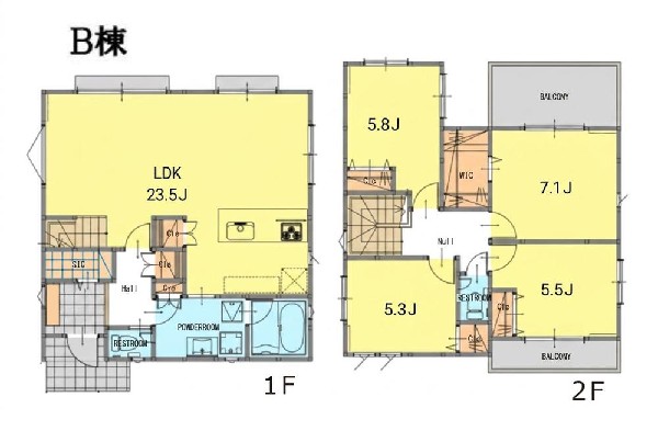 間取り:B号棟間取図