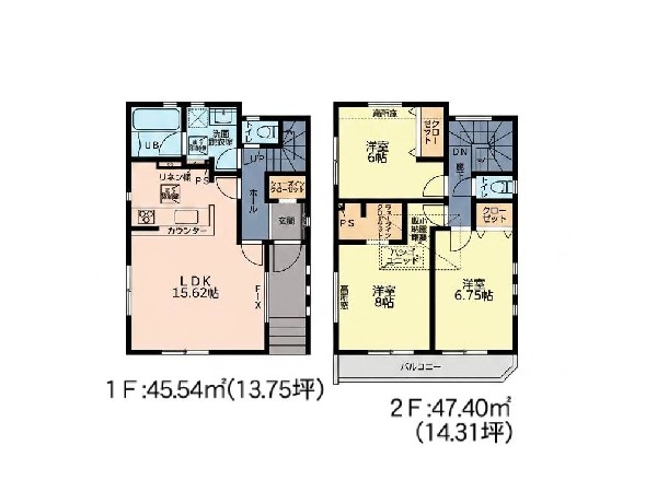 間取り:２号棟間取図
