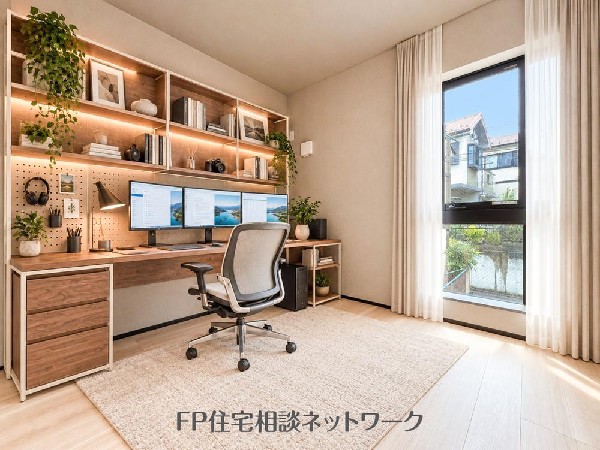 ワークスペースとしてはもちろん、読書や趣味を楽しめる快適なプライベートルームです♪（本画像はCGで作成しており、実際に現地に家具はおかれておりません。また価格に家具は含ません）