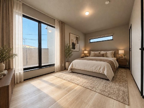 「どういう家具を置こうかな」とわくわくする。自分好みのお部屋にしてオンリーワンのお部屋でゆったりと寛ごう♪（本画像はCGで作成しており、実際に現地に家具はおかれておりません。また価格に家具は含ません）