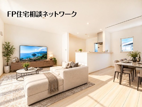 【リビングダイニング】  本画像はAIによるステージング加工を施したイメージです。家具・家電・小物等は現地にはなく、販売価格にも含まれません。実際の現況とは異なります。