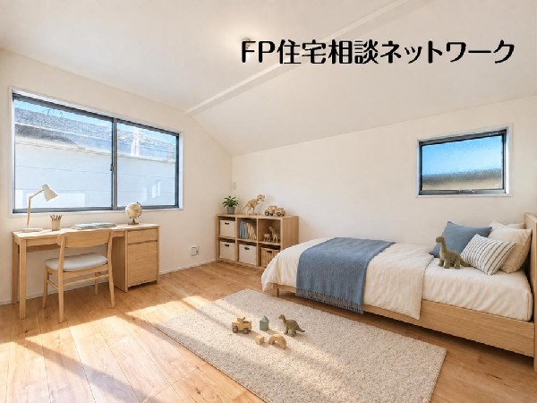【お子様部屋】  本画像はAIによるステージング加工を施したイメージです。家具・家電・小物等は現地にはなく、販売価格にも含まれません。実際の現況とは異なります。
