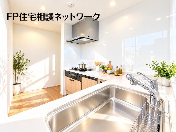 【キッチン】3号棟  本画像はAIによるステージング加工を施したイメージです。家具・家電・小物等は現地にはなく、販売価格にも含まれません。実際の現況とは異なります。