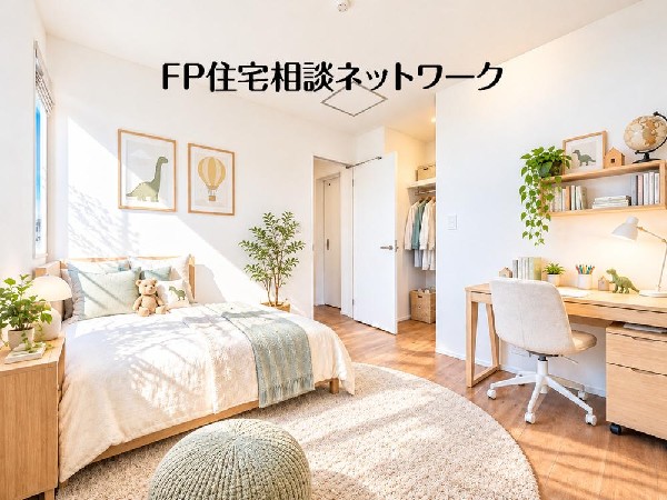【お子様部屋】2号棟  本画像はAIによるステージング加工を施したイメージです。家具・家電・小物等は現地にはなく、販売価格にも含まれません。実際の現況とは異なります。