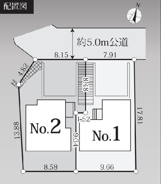 区画図: 建物面積32坪以上、カースペース2台駐車可能！玄関・居室等に広々とした収納スペースあり。