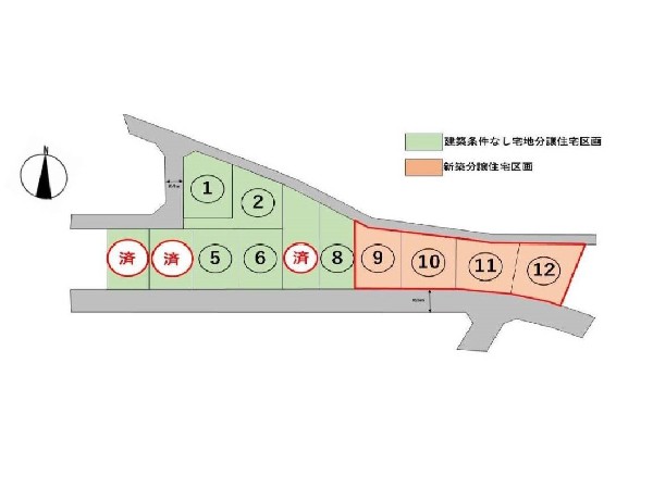 区画図:南道路に面する分譲住宅です！日当たり良好です！