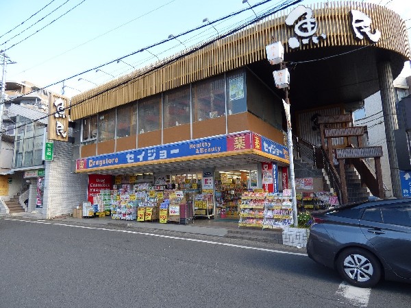 周辺環境:くすりセイジョー柿生駅前店(横浜に本社を置き、首都圏だけで160店舗以上の店舗を持ち全国に展開しているココカラファイングループのドラッグストアです。)