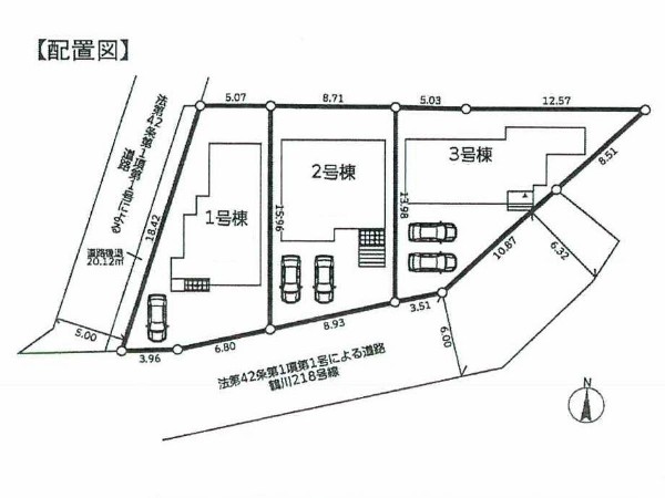 区画図:全棟南側道路に面した新築2階建　敷地130m2以上の4LDK！　ペニンシュラキッチン採用！