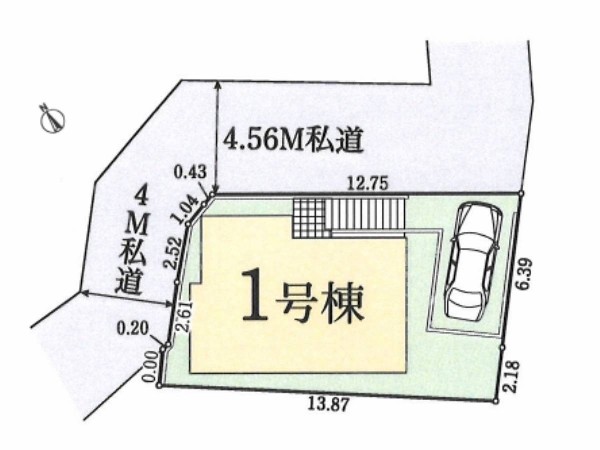 区画図:区画図　北西角地の新築一戸建！植栽などを楽しめるお庭付きです♪