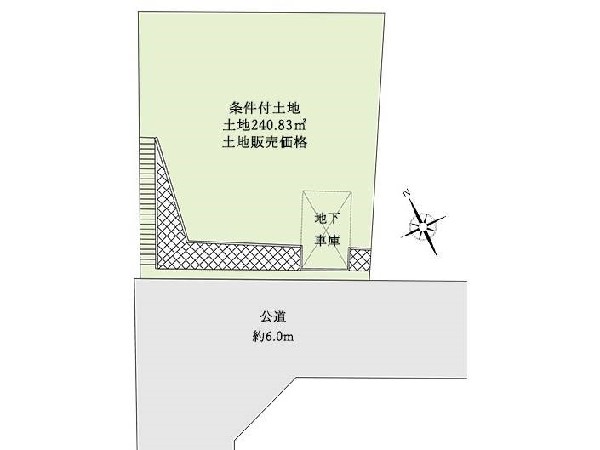 区画図:低層の一戸建てを中心とした街並みが整然と続き、周辺は高い建物が建っていないので、採光や開放性に恵まれ、空が広く緑の多い閑静な趣を感じる環境です。