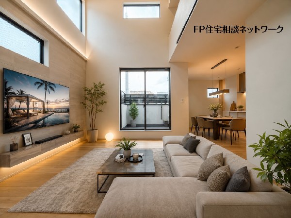 【参考プラン　建物面積100ｍ2　建物参考価格　2200万円（税込）】大切な家族が集まるからこそLDKにはこだわりたい。