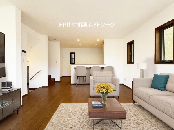 ■リビング■本画像はAIがCGで家具作成しており、実際の現地に家具は設置されておりません。また、販売価格に家具等は含まれておりません。