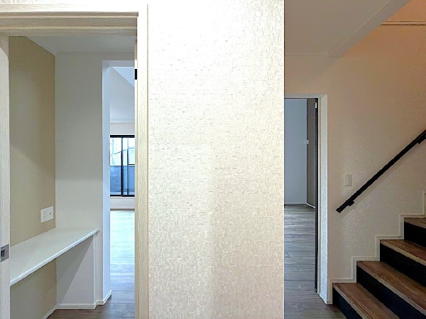 ある時はお子様のスタディスペースとして、ある時は観賞用のディスプレイとして、などいろいろな用途に活用できるカウンタースペース。