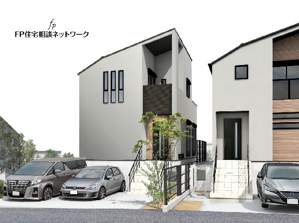 外観:1号棟は18帖の広々したＬＤＫに木目調を基調にした暖かい雰囲気の建物です。