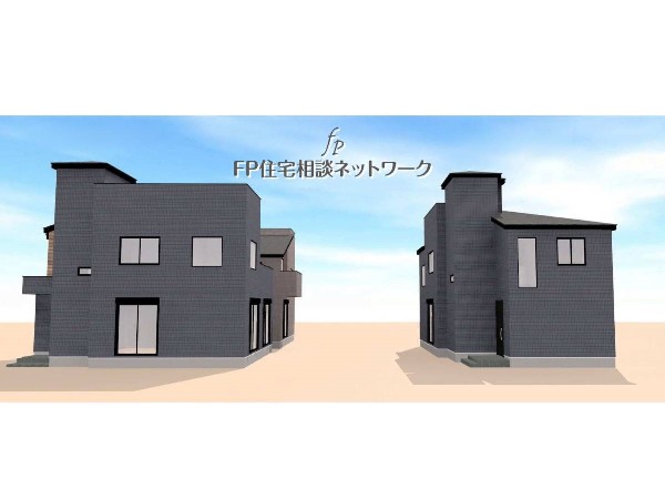 外観:完成予想イメージ：吹き抜け天井が生み出す開放感と心地よい光。数字以上の広がりを感じるLDKで、家族の会話が自然と生まれる温かな空間です。