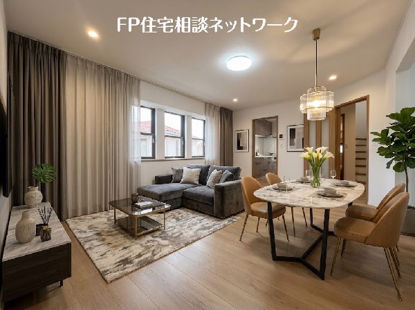 ■リビング■本画像はAIがCGで家具作成しており、実際の現地に家具は設置されておりません。また、販売価格に家具等は含まれておりません。