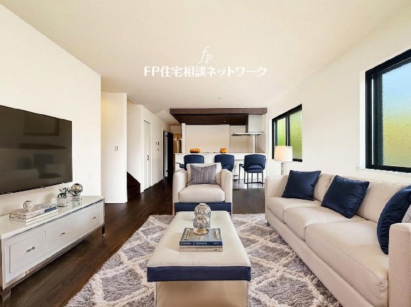 ■リビング■本画像はAIがCGで家具作成しており、実際の現地に家具は設置されておりません。また、販売価格に家具等は含まれておりません。