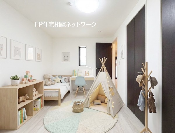 【洋室│6帖】  本画像はAIがCGで家具を作成しており、実際の現地に家具は設置されておりません。また、販売価格に家具等は含まれておりません。