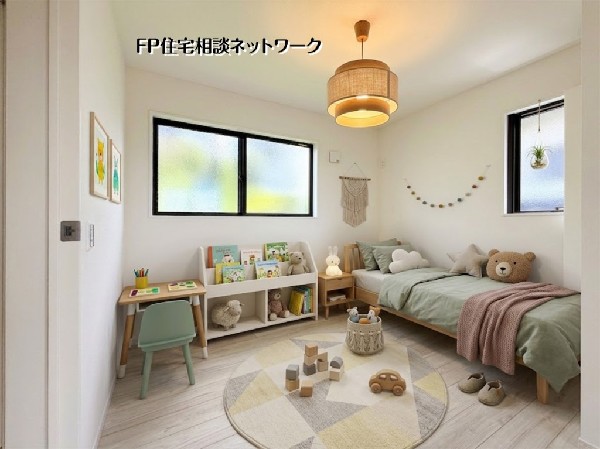 【洋室│5帖】  本画像はAIがCGで家具を作成しており、実際の現地に家具は設置されておりません。また、販売価格に家具等は含まれておりません。