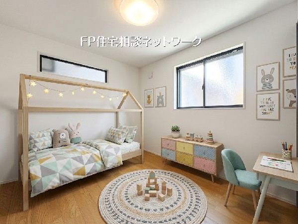 【洋室│4.8帖】本画像はAIがCGで家具作成しており、実際の現地に家具は設置されておりません。また、販売価格に家具等は含まれておりません。